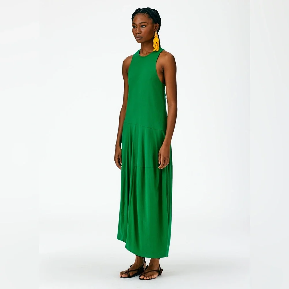 Amazing Green Tibi Sleeveless 100% Peruvian Cotton T-Shirt Dress! Sz 8. - Picture 6 of 10